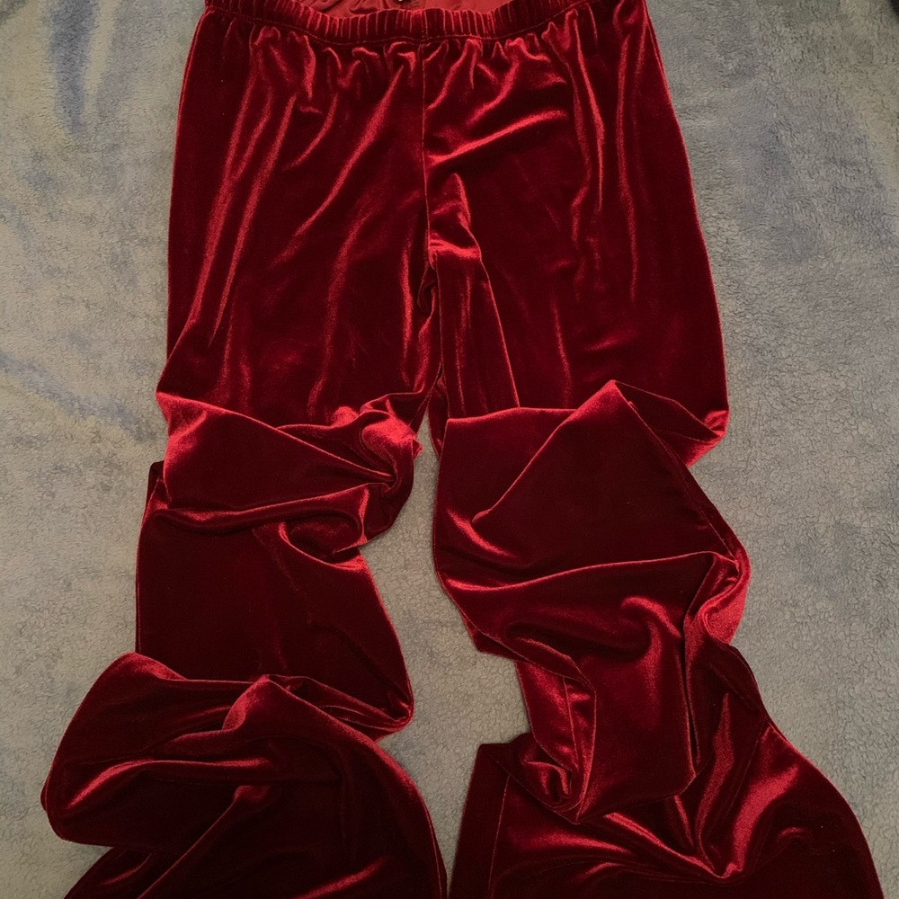 Rainbow Burgundy Velvet Pants.